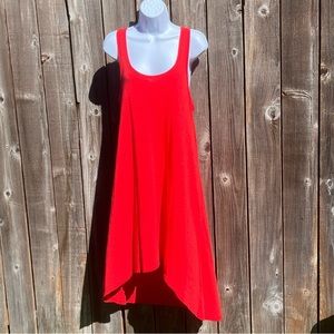 J. Crew orange Y back hi low dress size medium